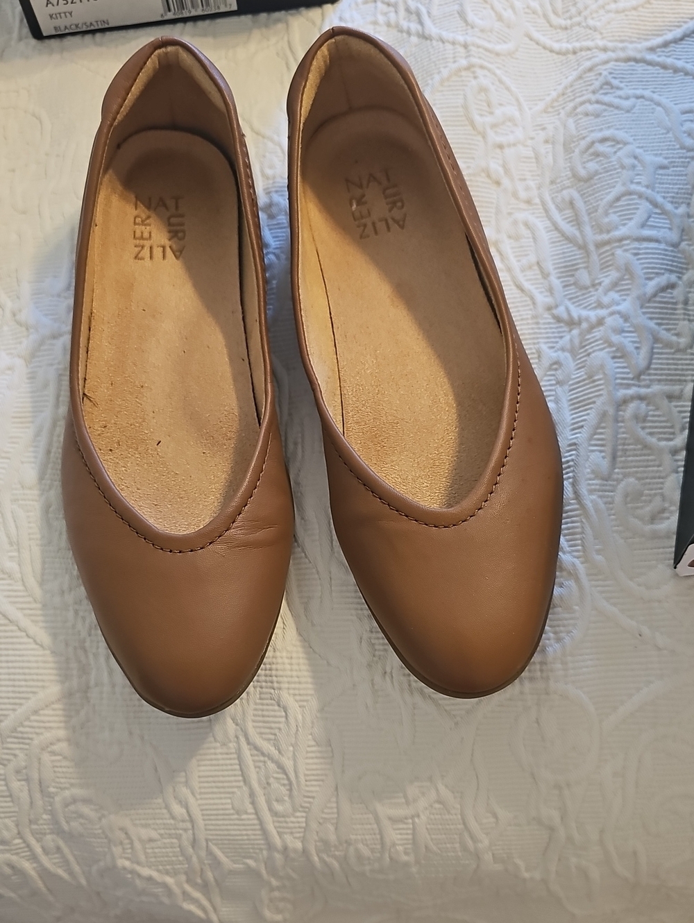 Naturalizer Tan Leather Slip-On Ballet Flats